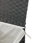 vidaXL Panier à linge avec couvercle gris 46x33x60 cm résine tressée