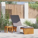 vidaXL Chaise longue avec coussin 200x55x30 cm en bois d'acacia