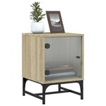 vidaXL Tables de chevet et portes vitrées 2Pièces chêne sonoma 35x37x50cm