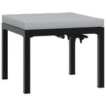vidaXL Tabouret de jardin avec coussin noir acier enduit de poudre