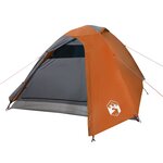 vidaXL Tente de camping à dôme 3 personnes orange imperméable