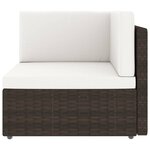 vidaXL Salon de jardin 8 Pièces avec coussins Marron Résine tressée