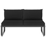 vidaXL Canapés d'angle de jardin 4 Pièces et coussins Aluminium et WPC