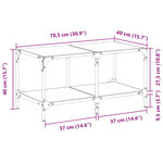 vidaXL Table basse avec dessus en verre noir 78 5x40x40 cm acier
