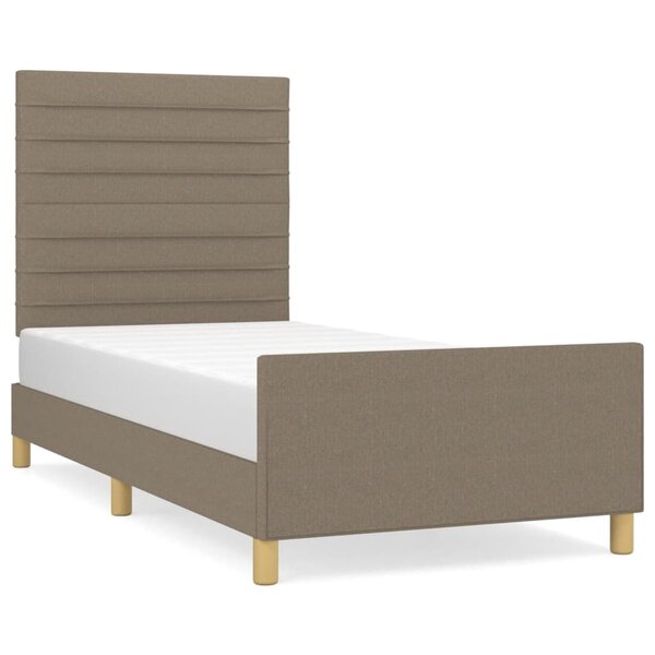 vidaXL Cadre de lit sans matelas taupe 90x200 cm tissu