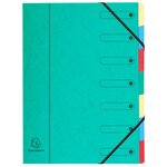Trieur Harmonika Fenêtres Imprimées Véritable Carte Lustrée 7 Compartiments - Couleurs Assorties - X 8 - Exacompta