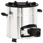 vidaXL Poêle à bois avec ventilateur USB Argenté 35 5x26x28 cm Inox