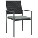 vidaXL Ensemble de salle à manger de jardin 5 pièces avec coussins en poly rotin noir