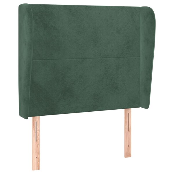 vidaXL Tête de lit avec oreilles Vert foncé 83x23x118/128 cm Velours
