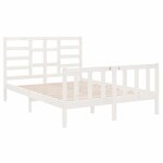 vidaXL Cadre de lit sans matelas blanc bois massif 140x190 cm