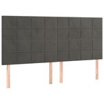 vidaXL Sommier à lattes de lit et matelas Gris foncé 160x200cm Velours