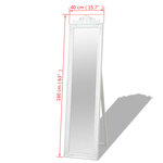 vidaXL Miroir sur pied Style baroque 160x40 cm Blanc