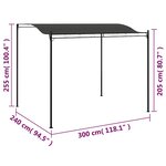 vidaXL Auvent de parasol 3 x 2 4 m Anthracite