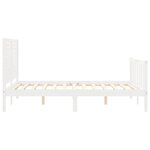 vidaXL Cadre de lit avec tête de lit blanc 140x200 cm bois massif