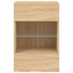vidaXL Meuble TV mural avec lumières LED chêne sonoma 40x30x60 5 cm