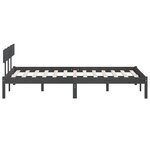 vidaXL Cadre de lit Gris Bois de pin massif 120x200 cm