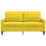 vidaXL Canapé à 2 places Jaune 140 cm Velours