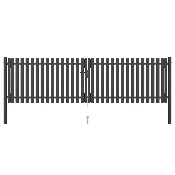 vidaXL Portail de clôture de jardin Acier 4x1 25 m Anthracite