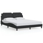 vidaXL Cadre de lit avec LED sans matelas noir 160x200 cm
