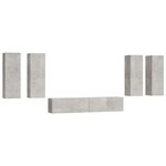 vidaXL Ensemble de meubles TV 6 Pièces Gris béton Bois d'ingénierie