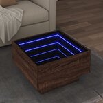 vidaXL Table basse avec LED chêne marron 50x50x30 cm bois d'ingénierie