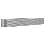 vidaXL Lit surélevé de jardin Acier enduit de poudre Argenté