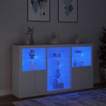 vidaXL Buffet avec lumières LED blanc 181 5x37x100 cm