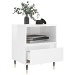 vidaXL Tables de chevet 2 Pièces blanc brillant 40x35x50 cm