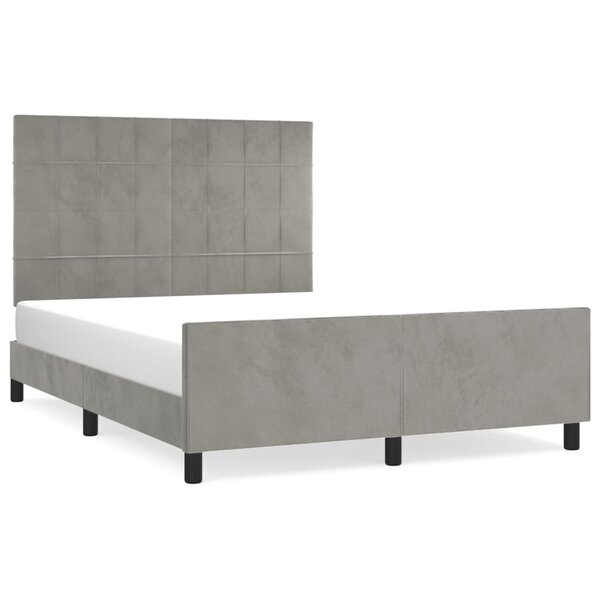 vidaXL Cadre de lit sans matelas gris clair 140x200 cm velours
