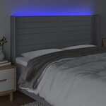 vidaXL Tête de lit à LED Gris clair 183x16x118/128 cm Tissu