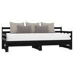 vidaXL Lit coulissant sans matelas noir 2x(90x200) cm