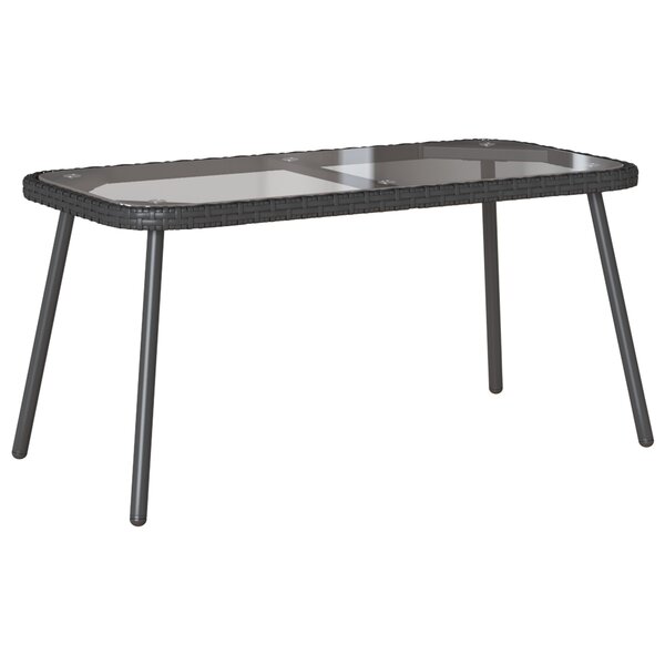 Table basse vidaXL Noir 90x45x42 cm en Poly Rattan