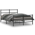 vidaXL Cadre de lit métal sans matelas avec pied de lit noir 140x200cm