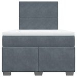 vidaXL Sommier à lattes de lit et matelas Gris foncé 120x200cm Velours
