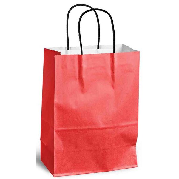 Sac à poignées torsadées kraft 100g taille m 32x12x41cm rouge mailmedia