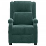 vidaXL Fauteuil électrique de massage Vert foncé velours