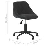 Chaise fauteuil siège pivotante de bureau informatique étude velours noir 02_0024168