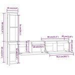 vidaXL Meubles TV 4 Pièces Blanc Bois massif de pin