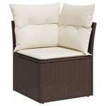 vidaXL Salon de jardin avec coussins 5 Pièces marron résine tressée