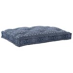 Coussin de palette vidaXL Indigo 120x80x12 cm en tissu