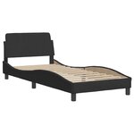 vidaXL Cadre de lit avec lumières LED noir 90x200 cm velours