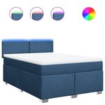 vidaXL Sommier à lattes de lit avec matelas Bleu 140x200 cm Tissu