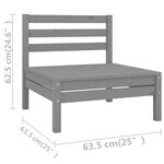 Salon de jardin meuble d'extérieur ensemble de mobilier 13 pièces gris bois de pin massif 02_0015818