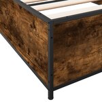 vidaXL Cadre de lit chêne fumé 75x190 cm bois d'ingénierie et métal