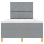 vidaXL Lit à ressorts avec matelas gris clair petit double tissu