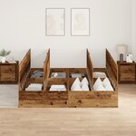 vidaXL Cadre de lit Vieux bois 200x200 cm