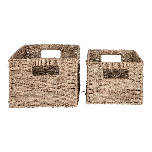 2 Paniers rectangulaires en jonc de mer