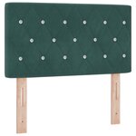 vidaXL Tête de lit LED Bouton en cristal capitonné vert foncé 80 cm velours