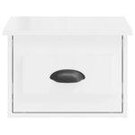 vidaXL Table de chevet murale blanc brillant 41 5x36x28 cm