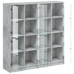 vidaXL Bibliothèque avec portes gris béton 136x37x142 cm